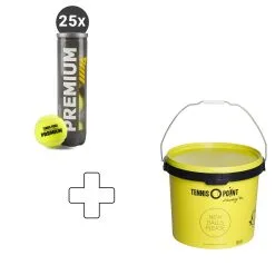 Tennis-Point 25 X Premium Tubo Da 4 In Aggiunta Secchiello Per Palline